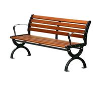 Outdoor Garden Bench with Backrest, Durable Iron and Cast Aluminum Combination for Courtyard, Park, and Patio Comfort