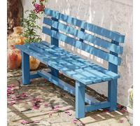 Outdoor Garden Bench with Backrest WeatherResistant Patio Seat Modern Outdoor Chair with Comfortable Armrests Perfect for Parks and Gardens Stylish & Durable Wood Seat.