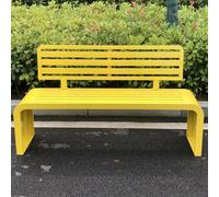 Outdoor Garden Bench with Decorative Backrest, Smooth Edge, and One-Piece Base Design for Backyard, Lawn, and Porch