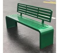 Outdoor Garden Bench with Decorative Backrest, Smooth Edge, and One-Piece Base Design for Backyard, Lawn, and Porch