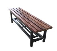 Outdoor Garden Bench with Storage Waterproof Bathroom Changing Room Seat Heavy-Duty 500kg Capacity Patio Furniture for Garden & Park (Brown 120cm / 47 in)