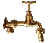 Outdoor Garden bib Tap Polished Brass with Click-Lock Connection+15mm Brass Backplate