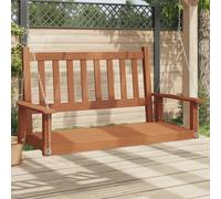 Outdoor Garden Brown Solid Fir Wood Swing Bench w/ Galvanised Chains 115x65x63cm
