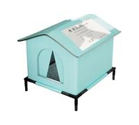 Outdoor Garden Cat Shelter Stray Cats Protective Nest from Rain and Cold Accessories Small Dogs (Light Blue, S)