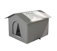Outdoor Garden Cat Shelter Stray Cats Protective Nest from Rain and Cold Dog Accessories Design (Grey, M)