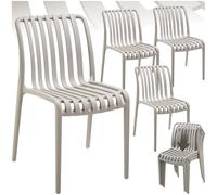 Outdoor Garden Chair Set - Weather-Resistant Plastic Stacking Chairs, Curved Seat Design, Perfect for Patio, Backyard, Balcony - Durable and Stylish Seating Solution