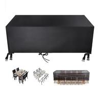 Outdoor Garden Deck Box Cover Waterproof 170x100x100cm 420D Oxford Anti UV Fabric Square Rattan Table Storage Cover for Garden Furniture Black