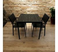 Outdoor Garden Dining Set 2 Deluxe Stacking Chairs Plus Table Be Furniture