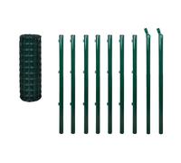 vidaXL Euro Fence Garden Barrier with Post Fence Panel 25x0.8 m Steel Green