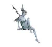 Outdoor Garden Fairy Statue Ornaments, 5.5" Sitting Angel Sculpture Realistic Figurine Decor, Antique Resin Craft Home Table Decorations for Lawn Yard Art Porch Patio Housewarming Garden