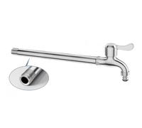 Outdoor Garden Faucet 11.8in Stainless Steel WallMounted Tap Cold Water Hose Connector Perfect for Car Washing and Garden Use Durable and Stylish Design