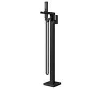 Outdoor Garden Faucet Brass Floor Water Column with Handheld Showerhead Pivoting Spout Black Bathtub Mixer Stylish and Functional Garden Fountain