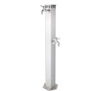 Outdoor Garden Fountain with Double Faucet Sturdy Water Column Post for Irrigation FloorMounted Tap for Farm and Courtyard Use