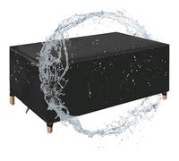 Outdoor Garden Furniture Cover, 225x150x75cm Waterproof 420D Oxford Fabric, Windproof Rectangular Protector for Chairs and Tables, Black, Weather Resistant.
