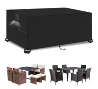 Outdoor Garden Furniture Covers,150*90*74cm,Waterproof with Air Vent, 420D Heavy Duty Oxford Fabric,Patio Furniture Cover for outside Rectangle,Rectangular Table and Chair Set, Rattan Furniture Set