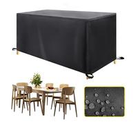 Outdoor Garden Furniture Covers Waterproof 140x100x25cm/LxWxH Heavy Duty Oxford Fabric Garden Furniture Covers Patio Furniture Cover for outside Rectangular Table and Chair Rattan Furniture Set