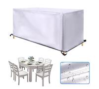Outdoor Garden Furniture Covers Waterproof 140x80x125cm/LxWxH Heavy Duty Oxford Fabric Garden Furniture Covers Patio Furniture Cover for outside Rectangular Table and Chair Rattan Furniture Set