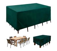 Outdoor Garden Furniture Covers Waterproof Heavy Duty 420D Oxford Fabric Patio Table and Chair Set Cover Windproof Rectangular-Green||150x150x75cm(LxWxH)
