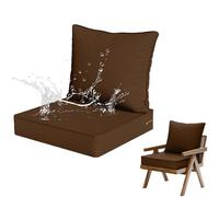 Outdoor Garden Furniture Cushion SetWaterproof Backrest & Seat Cushions for Patio Sofa Chairs Car HomeSize: 62x62x12CM & 62x50CM Comfortable & Durable