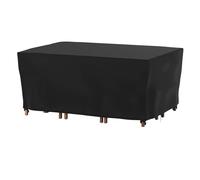 Outdoor Garden Furniture set Covers Waterproof 100x100x40cm/LxWxH Premium Heavy Duty Windproof Anti-UV, 600D Oxford Fabric Patio Table Cover for Rattan Furniture Chair Sofa Cover - Black