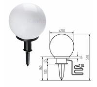 Outdoor Garden Globe Spike Light 250mm 350mm 470mm IP44 Waterproof E27 Optional