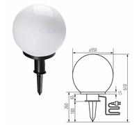 Outdoor Garden Globe Spike Light 250mm 350mm 470mm IP44 Waterproof E27 Optional