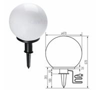 Outdoor Garden Globe Spike Light 250mm 350mm 470mm IP44 Waterproof E27 Optional