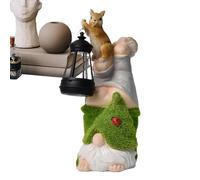 Outdoor Garden Gnomes,Squirrel Carrying Lantern Garden Gnome Ornament - Resin Funny Figurine Lawn Ornaments for Yard Patio Porch Backyard Outdoor Flowerbed Decoration