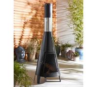 Outdoor Garden Heater Silver Fire Pit Chimney Chiminea Trend