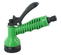 Outdoor Garden Hose Nozzle with 7 Adjustable Spray Types Including Center Jet Flat and Cone for Precision Use (green)