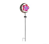 Outdoor Garden Lights Solar Powered Iron Pathway Stake with Rotating Head IP44 Waterproof for Lawn Patio Decoration Cool White Glow 18x74.5cm(Red)