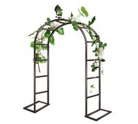 Outdoor Garden Metal Arbor Arch for Roses Pergola Entrance Steel Frame Various Sizes: 80x200cm 120x220cm 200x230cm 350x220cm (Brown L180xW40xH220cm)