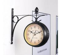 Outdoor Garden Paddington Station Wall Clock Double Sided Outside Bracket Round