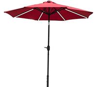 Outdoor Garden Parasols 2.7M Garden Parasol Umbrella 360-Degree LED Market Patio Umbrella with 8 LED Solar Lights Outdoor Patio Beach Sun Shade,Without Parasol Base good