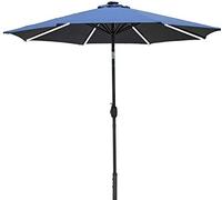 Outdoor Garden Parasols 2.7M Garden Parasol Umbrella 360-Degree Led Market Patio Umbrella With 8 Led Solar Lights Outdoor Patio Beach Sun Shade,Without Parasol Base good