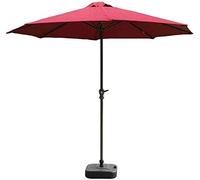 Outdoor Garden Parasols 9' Patio Umbrella With Red Polyester Cover And Crank, Outdoor Table Umbrellas For Garden, Deck, Backyard And Pool good