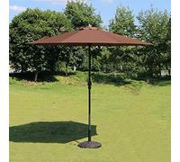 Outdoor Garden Parasols Market Patio Umbrella Lawn Table Sun Canopy Iron Pole UV Protective 270cm250cm, Without Base (Coffee Color A)