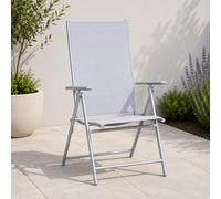 Outdoor Garden Patio Multi Position Reclining Folding Chair in Grey