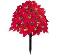 Outdoor Garden Poinsettia 51cm with Ground Spike Festive