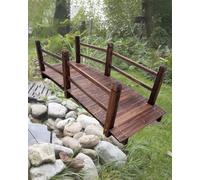 Outdoor Garden Pond Bridge, Wooden Decorative Footbridge for Pathway Walkway, Small Backyard Stream Crossing Decoration