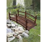 Outdoor Garden Pond Bridge, Wooden Decorative Footbridge for Pathway Walkway, Small Backyard Stream Crossing Decoration