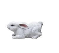 Outdoor Garden Resin Rabbit Statue Sculpture - Hand-Painted Rabbit Art Craft Model for Garden Decoration and Ornaments - Cute Simulated Bunny Figurine