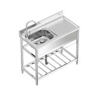 Outdoor Garden Sink Unit with Drainer and Tap, Convenient Shelf for Home, Kitchen, and Restaurant Use