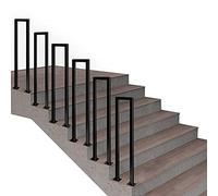 Outdoor Garden Stair Ramp il for Steps Indoor/Outdoor Terrace Railing Transition il for Concrete/Wood Steps Black (Size: 45 cm)