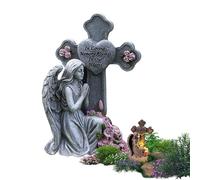 Outdoor Garden Statues Angel - Light up Garden Angel Statue - Memorial Cemetery Decorations for Grave Yard Patio Lawn Outside Backyard