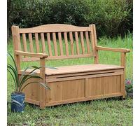 Outdoor Garden Storage Bench with Backrest and Armrest, High Weight Capacity Deck Box for Entryway Organization