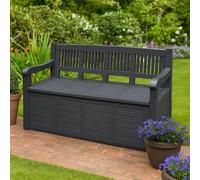 idooka Outdoor Waterproof Garden Seat Bench Storage Box Grey 280L