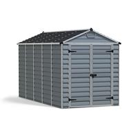 Palram - Canopia Skylight 12X6 Ft Apex Dark Grey Plastic 2 Door Shed With Floor (Windowless)