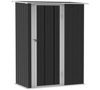 Outsunny Outdoor Storage Shed Steel Garden Shed w/ Lockable Door Dark Grey
