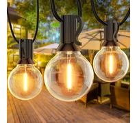 Outdoor Garden String Festoon Lights Mains Powered,Waterproof Shatterproof Garden 3M 10+1LED G40 Bulbs/Hook,Led Outside Haning Lights for Christmas,Party,Gazebo,Pergola,Tree Patio Decorations